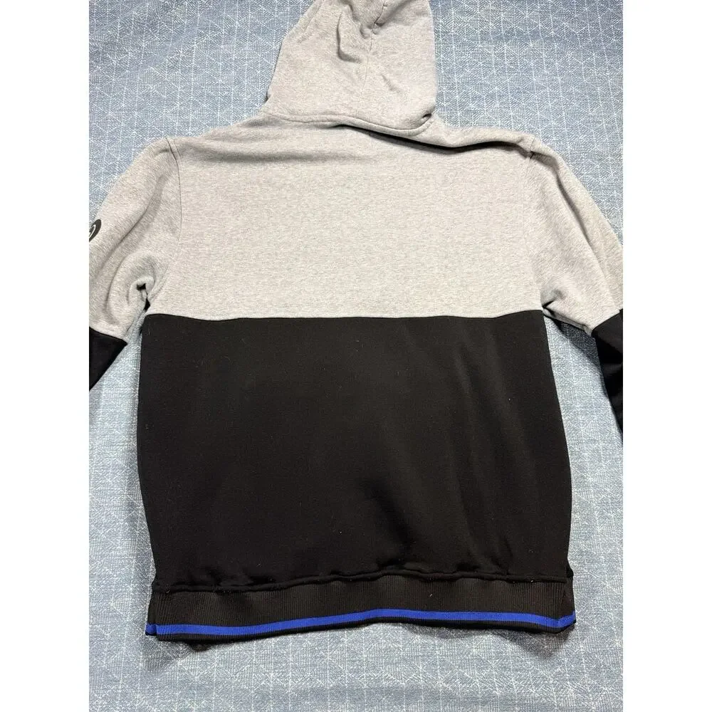 Akademiks Superior Goods Colorblock Big Man Hoodie 3XL Grey Black Blue Logo